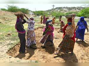 Beawar: Labourers under Mahatma Gandhi National Rural Employment Guarantee Act (...
