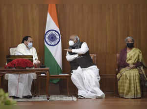 New Delhi: Vice President and Rajya Sabha Chairman M. Venkaiah Naidu chairs a me...