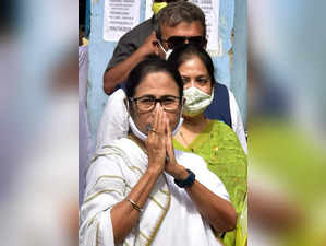 West Bengal, Sep 10 (ANI): West Bengal Chief Minister Mamata Banerjee gestures t...