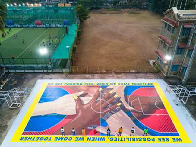 adidas and St+art India Foundation revamp the basketball court at St. Andrews High School, Mumbai