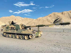Indian Army deploys the first K9-Vajra self-propelled howitzer regiment along the Line of Actual Control with China, on Saturday