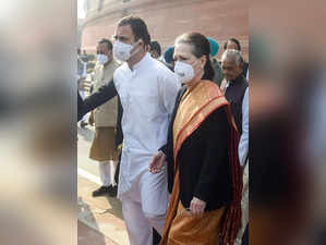 New Delhi: Congress President Sonia Gandhi, party leader Rahul Gandhi and others...