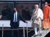PM Modi, CM Yogi ride in double-decker boat to visit Kashi Vishwanath temple