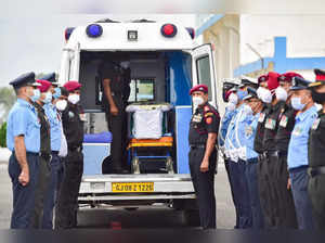 Bengaluru: The mortal remains of late Lance Naik Sai Teja being shifted to the C...