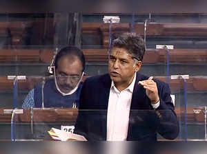 **EDS: VIDEO GRAB** New Delhi: Congress MP Manish Tewari speaks in the Lok Sabha...