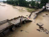 A collapsed bridge in China