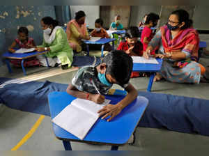 Reopening of the primary schools after months of closure due to COVID-19 outbreak, in Ahmedabad