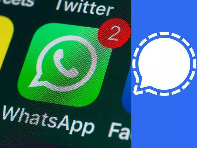 WhatsApp and Signal logos