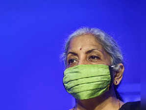 New Delhi: Union Finance Minister Nirmala Sitharaman during the CII Global Econo...