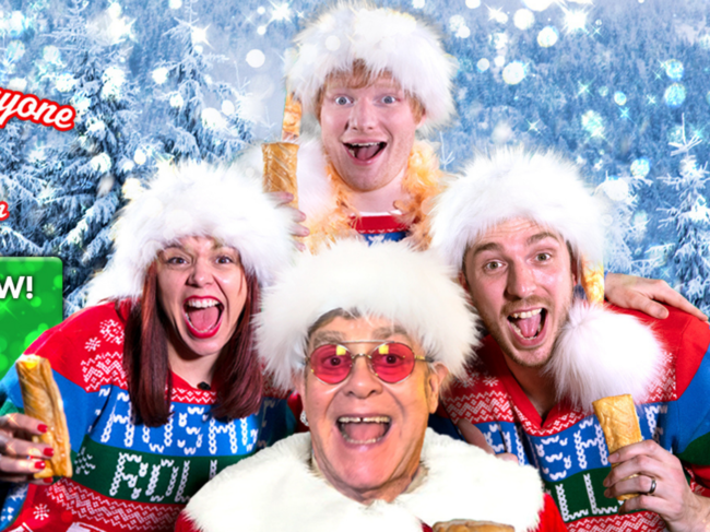 Ed Sheeran and Elton John in a Christmas song.