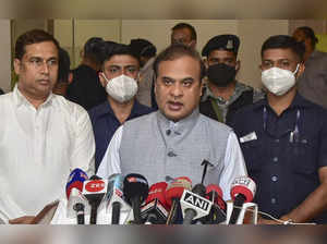Guwahati: Assam Chief Minister Himanta Biswa Sarma interacts with media person r...