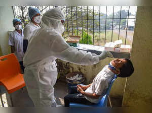 Navi Mumbai: Medics from NMMC Health Department take swab samples of students fo...
