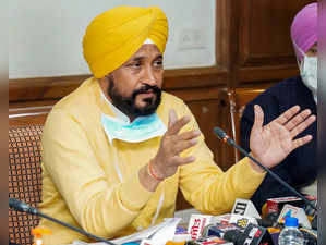 Chandigarh: Punjab Chief Minister Charanjit Singh Channi addresses a press confe...