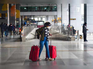 New Delhi: Air passengers at the T-3 terminal of Indira Gandhi International Air...