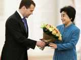 Medvedev with lady Yongqing in Moscow's Kremlin