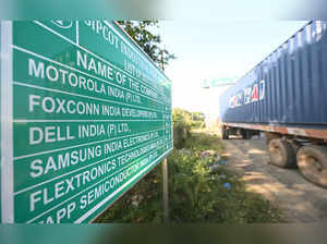Chennai: A signboard near the Foxconn factory in Sriperumbudur after it resumed ...