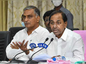 Hyderabad: Chief Minister of Telangana K. Chandrashekar Rao addresses a press co...