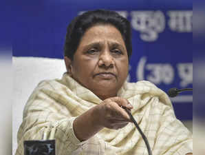 Lucknow: Bahujan Samaj Party (BSP) Supremo Mayawati addresses a press conference...