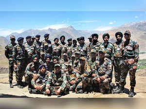 Ladakh: Indian Army soldiers during a special event narrating the stories of Ope...