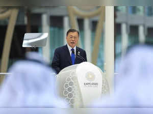 South Korean President Moon Jae-in attends the "Day of Korea" ceremony at the Expo 2020 Dubai, in Dubai