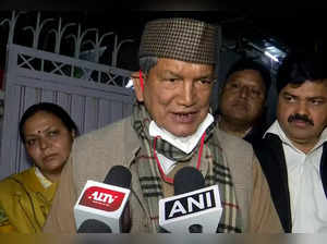 New Delhi, Jan 14 (ANI):  Congress leader Harish Rawat speaks to media after the...