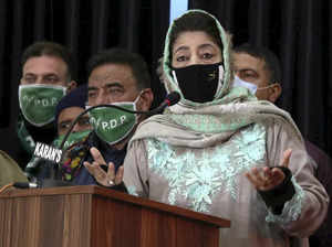 Jammu: People Democratic Party (PDP) President Mehbooba Mufti addresses a Tribal...