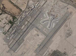 Abu Dhabi: In a satellite photo by Planet Labs PBC, Abu Dhabi International Airp...