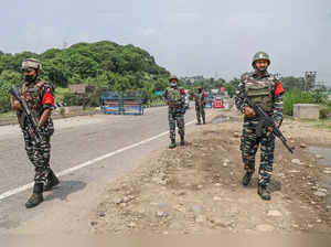 Jammu: Security personnel patrol