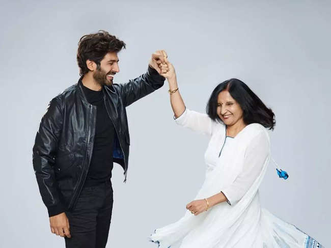 Kartik ​Aryan often uses terms like 'My Happy Place' and 'My World' for his mother.