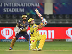 Dubai: Robin Uthappa of Chennai Super Kings plays a shot during the final of the...