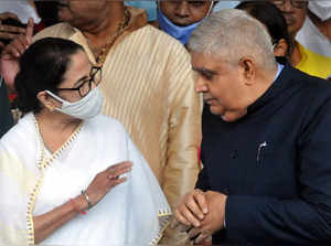 Kolkata: West Bengal Chief Minister Mamata Banerjee with West Bengal Governor Ja...