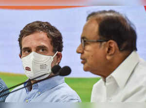 Congress leaders Rahul Gandhi and P. Chidambaram