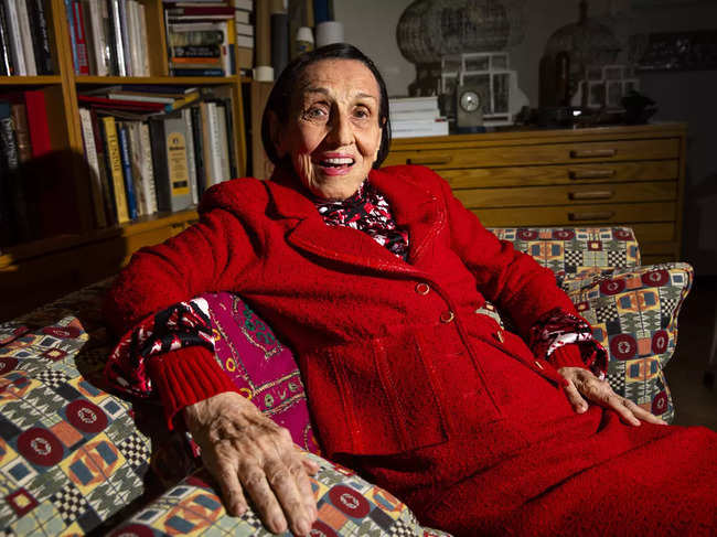 The artist Francoise Gilot, former wife of Pablo Picasso, at her home in New York