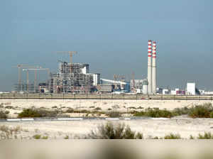 The coal-powered Hassyan power plant is seen under construction in Dubai, United Arab Emirates, on Oct. 14, 2020 AP