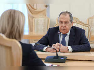 Russian Foreign Minister Sergei Lavrov meets with British Foreign Secretary Liz Truss in Moscow