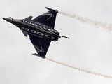 Dassault Rafale fighter jet in a flying display at Paris Air Show