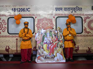 New Delhi: A of the Ramayan Yatra luxury train that started from Safdarjung Rail...
