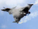 Dassault Rafale fighter jet in a flying display at Paris Air Show