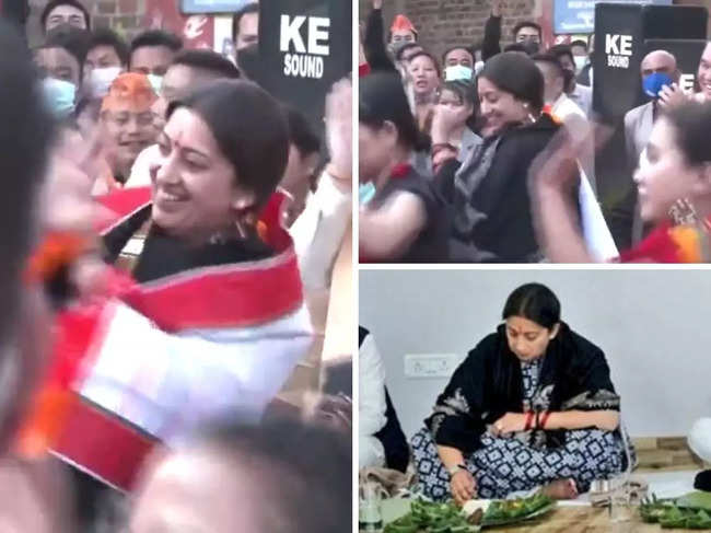 The video of Smriti Irani performing the traditional dance went viral.​