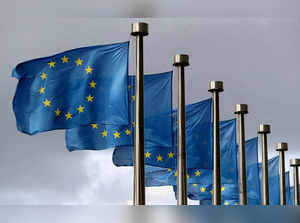 FILE PHOTO: EU flags flutter in front of the European Commission headquarters in Brussels
