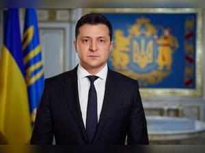 Ukrainian President Volodymyr Zelenskiy addresses the nation in Kyiv
