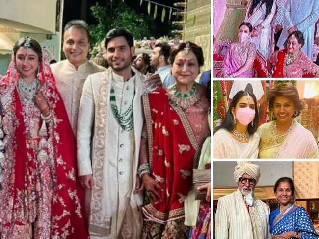 Jai Anmol Ambani Krisha Shah Marriage: Nita-Isha Ambani dazzle in pink;  Bachchans &amp; Supriya Sule bless the happy couple