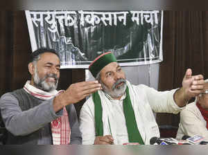 Rakesh Tikait with Yogendra Yadav