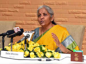 New Delhi, Feb 14 (ANI): Union Minister for Finance and Corporate Affairs, Nirma...