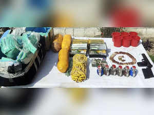 Jammu, Feb 24 (ANI): A huge consignment of arms and ammunition is recovered by J...