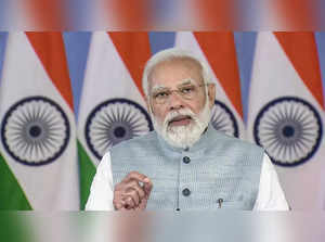 **EDS: VIDEO GRAB** New Delhi: Prime Minister Narendra Modi addresses a webinar ...