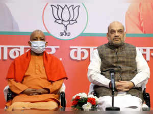 Lucknow, Feb 06 (ANI): Union Home Minister Amit Shah with Uttar Pradesh Chief Mi...
