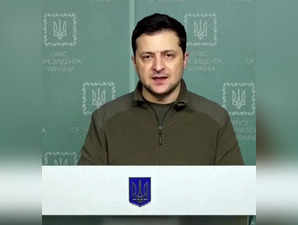 Kyiv, Feb 26 (ANI): Ukraine President Vladimir Zelensky addresses the media on t...