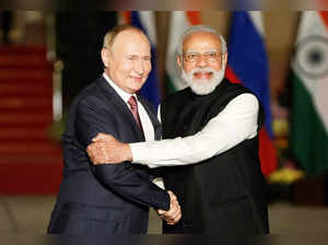 Russia's President Putin meets with India's PM Modi, in New Delhi