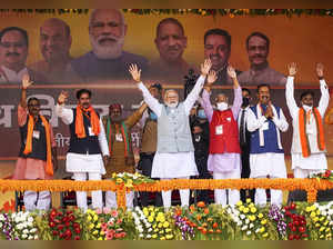 Varanasi: Prime Minister Narendra Modi with Uttar Pradesh Deputy Chief Minister ...